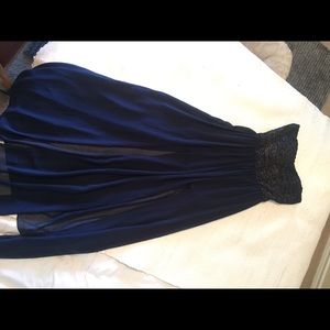 Sheer blue/gold dress